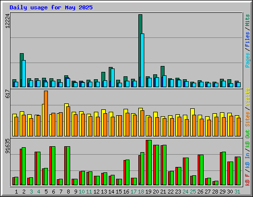 Daily usage for May 2025