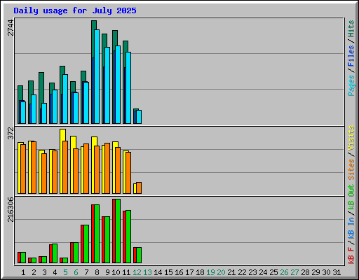Daily usage for July 2025