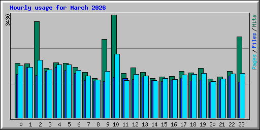 Hourly usage for March 2026